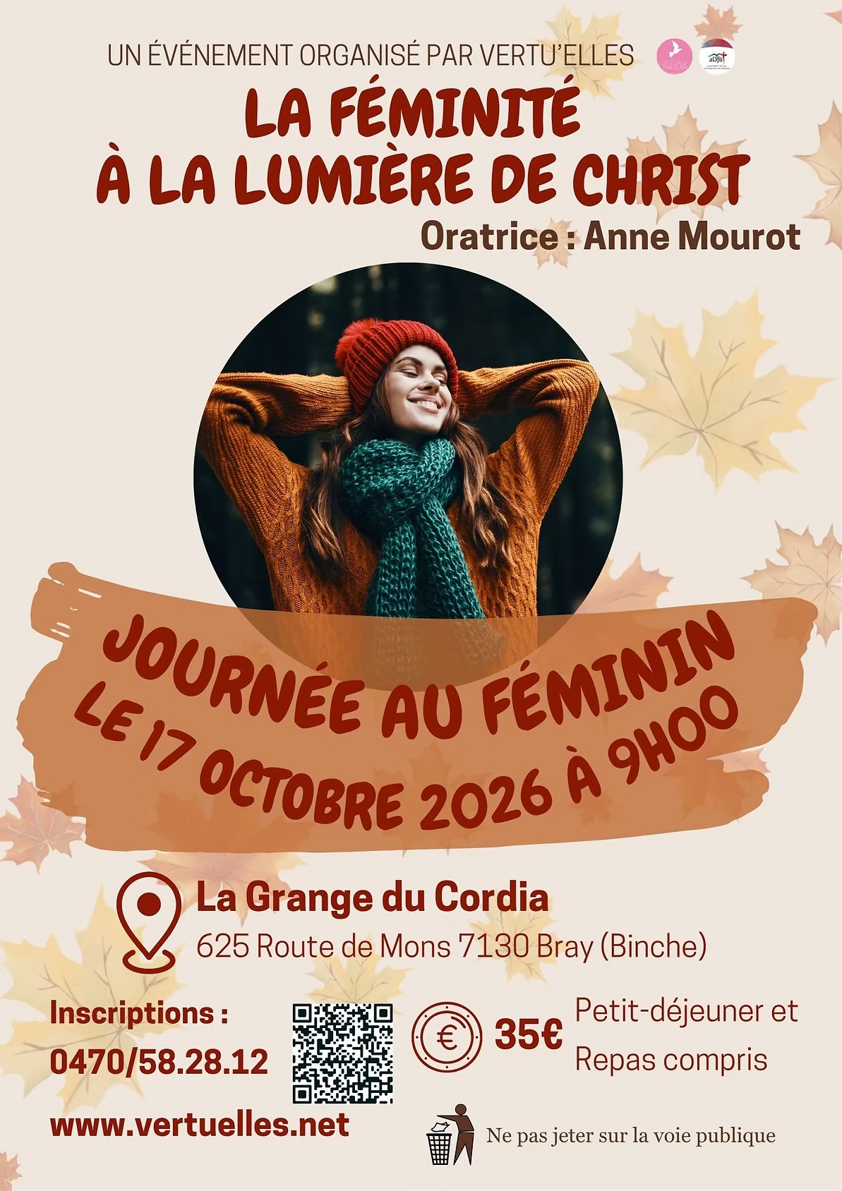 Affiche de la journée au féminin du 17 octobre 2026 avec Anne Mourot